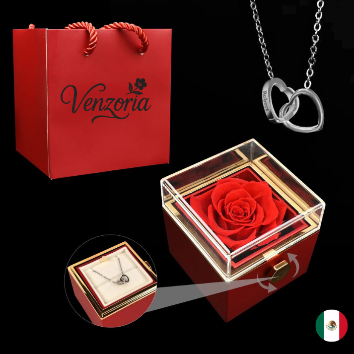 Rosa Eterna con Collar Personalizado