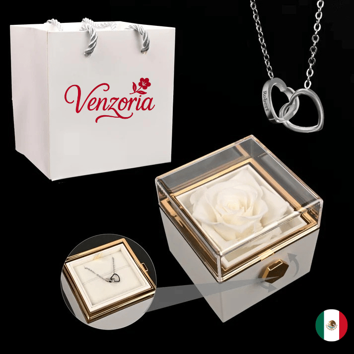 Rosa Eterna con Collar Personalizado