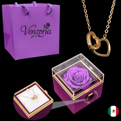 Rosa Eterna con Collar Personalizado