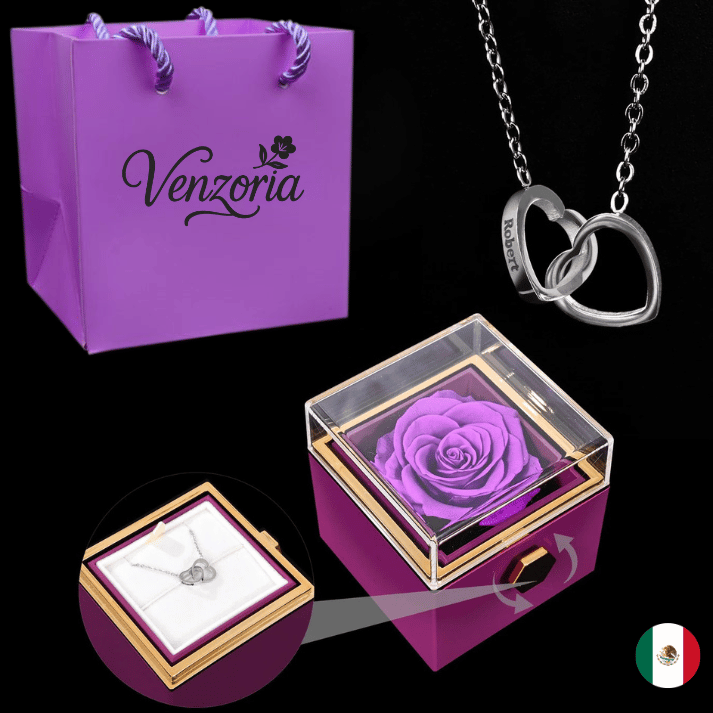 Rosa Eterna con Collar Personalizado