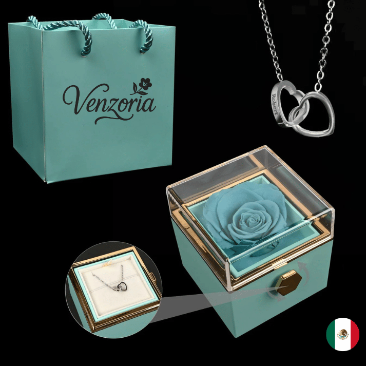 Rosa Eterna con Collar Personalizado
