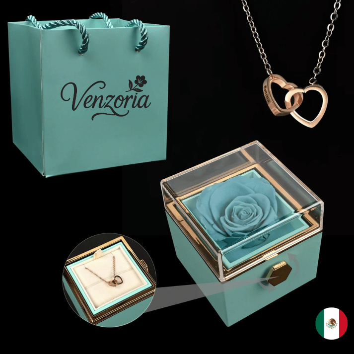 Rosa Eterna con Collar Personalizado