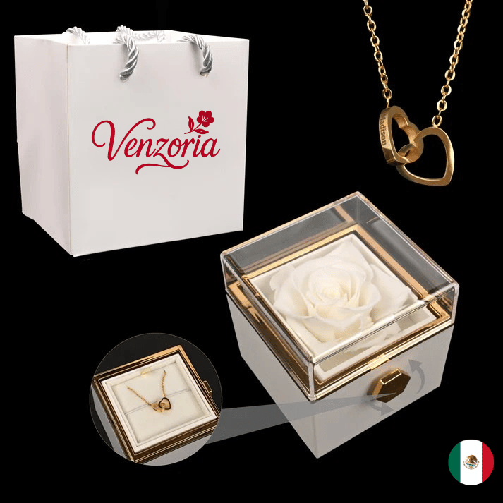 Rosa Eterna con Collar Personalizado