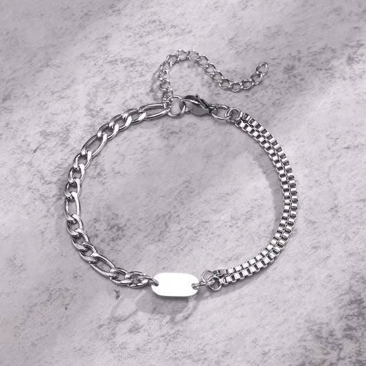Pulsera para Hombre en Acero – Inicial Grabada