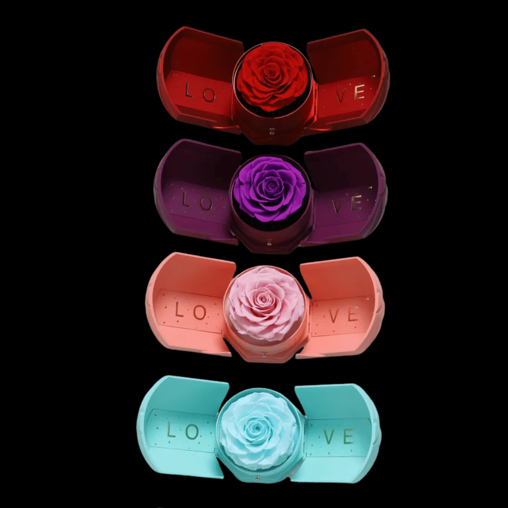 Caja Rosa Eterna con Collar Personalizado